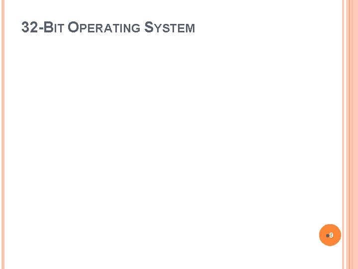 32 -BIT OPERATING SYSTEM l 9 