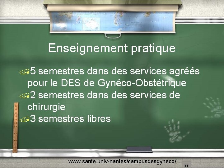 Enseignement pratique /5 semestres dans des services agréés pour le DES de Gynéco-Obstétrique /2