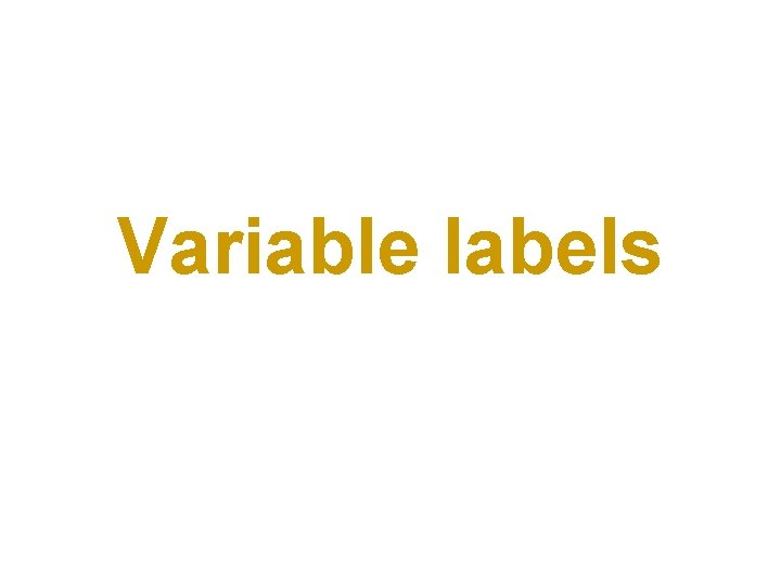 Variable labels 