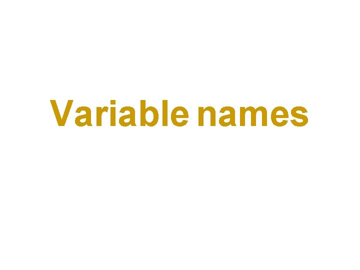 Variable names 