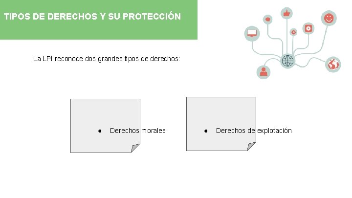 TIPOS DE DERECHOS Y SU PROTECCIÓN La LPI reconoce dos grandes tipos de derechos: