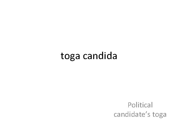toga candida Political candidate’s toga 