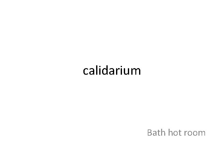calidarium Bath hot room 