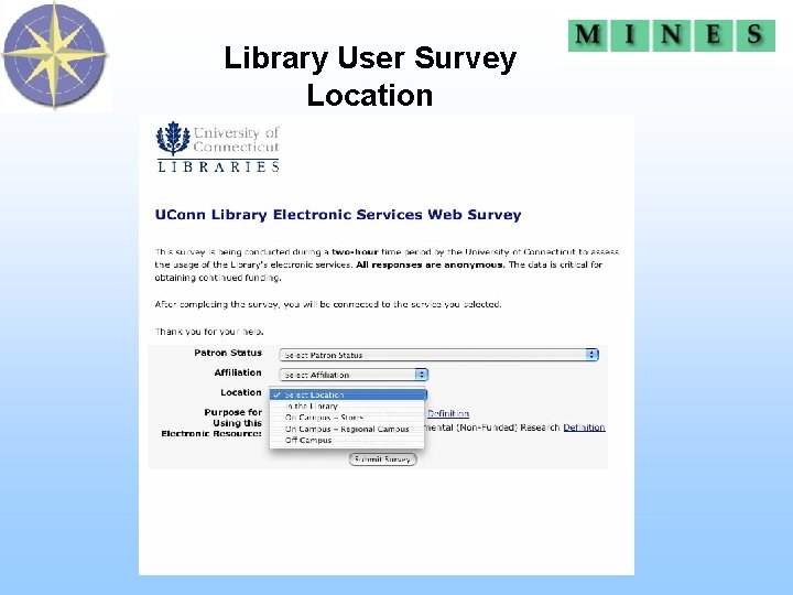 Library User Survey Location 