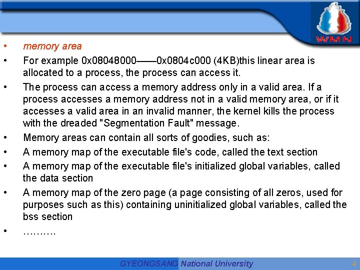 • • memory area For example 0 x 08048000—— 0 x 0804 c • • memory area For example 0 x 08048000—— 0 x 0804 c