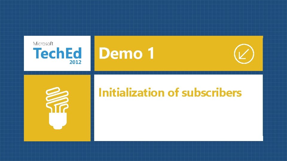 Demo 1 Initialization of subscribers 