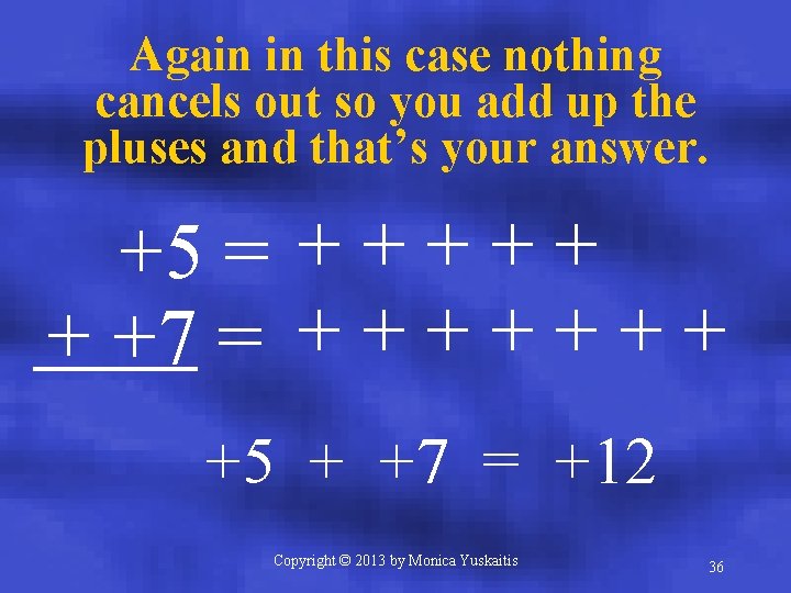 Again in this case nothing cancels out so you add up the pluses and