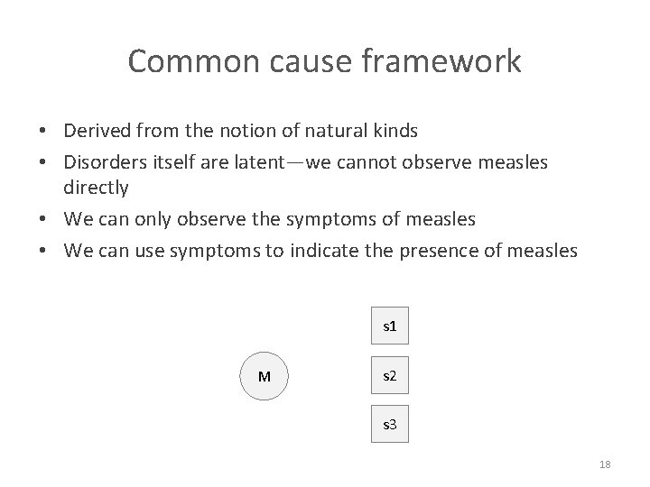 Common cause framework • Derived from the notion of natural kinds • Disorders itself