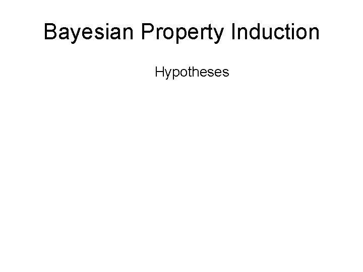 Bayesian Property Induction Hypotheses 