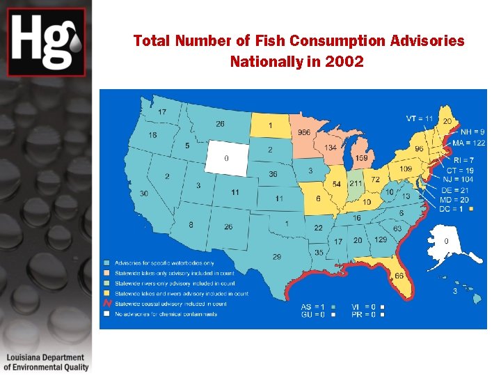 Total Number of Fish Consumption Advisories Nationally in 2002 