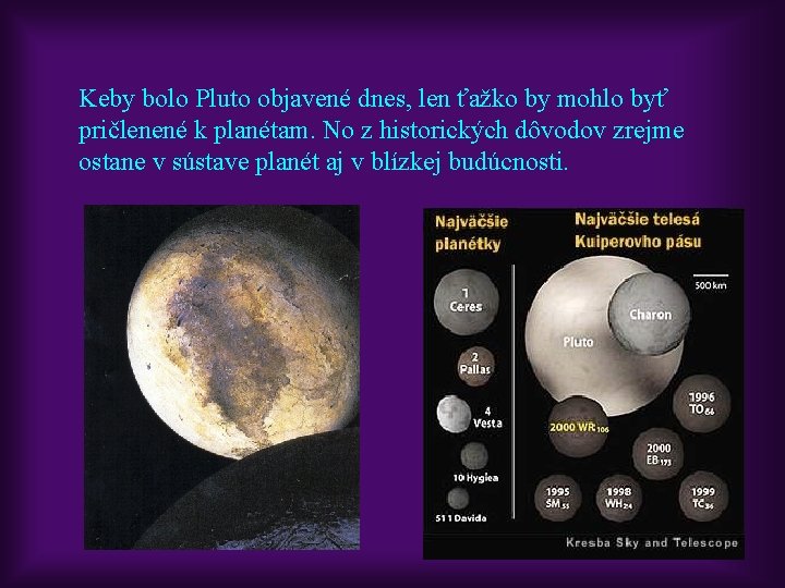 Keby bolo Pluto objavené dnes, len ťažko by mohlo byť pričlenené k planétam. No