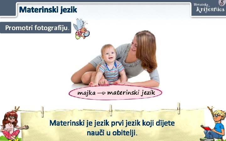 Materinski jezik Promotri fotografiju. Jesu li zavičajni Koji jezik Kada govori ga(narječja) dijete uči?