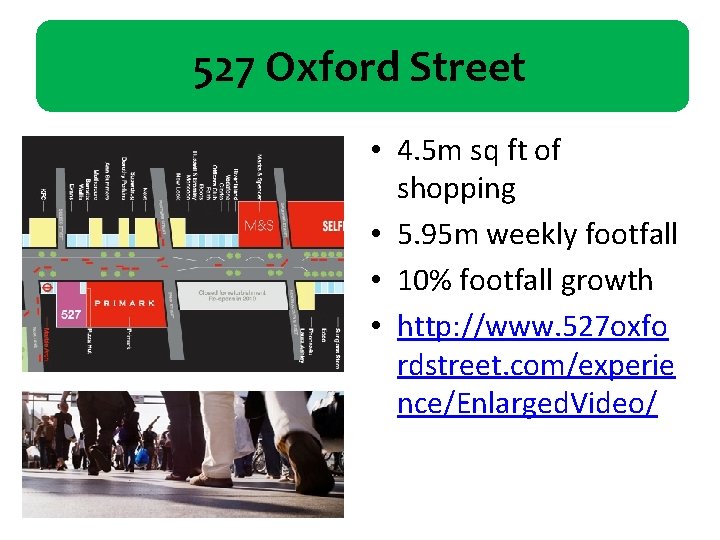 527 Oxford Street • 4. 5 m sq ft of shopping • 5. 95