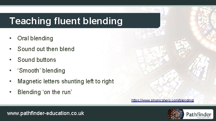 Teaching fluent blending • Oral blending • Sound out then blend • Sound buttons