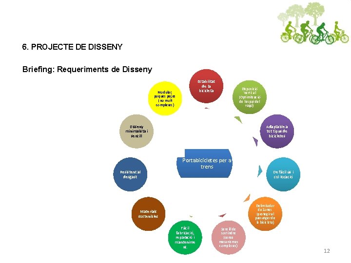 6. PROJECTE DE DISSENY Briefing: Requeriments de Disseny Estabilitat de la bicicleta Modular, poques