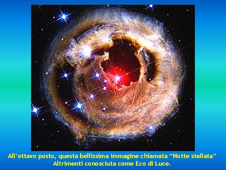 All’ottavo posto, questa bellissima immagine chiamata “Notte stellata” Altrimenti conosciuta come Eco di Luce.