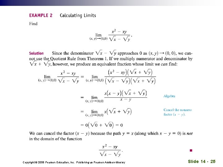 Copyright © 2008 Pearson Education, Inc. Publishing as Pearson Addison-Wesley Slide 14 - 25