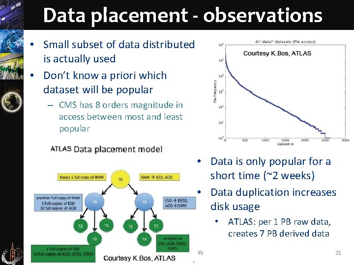 Data placement - observations • Small subset of data distributed is actually used •