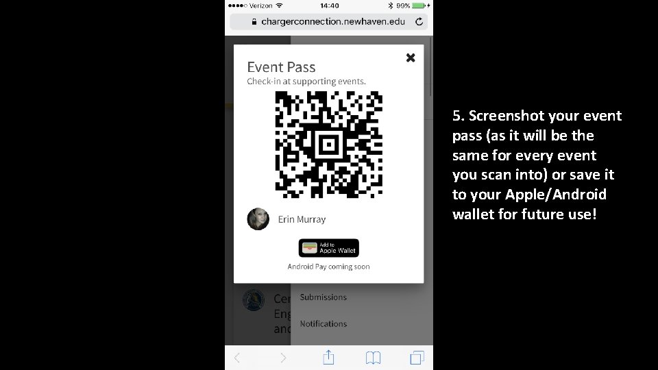 5. Screenshot your event pass (as it will be the same for every event 5. Screenshot your event pass (as it will be the same for every event