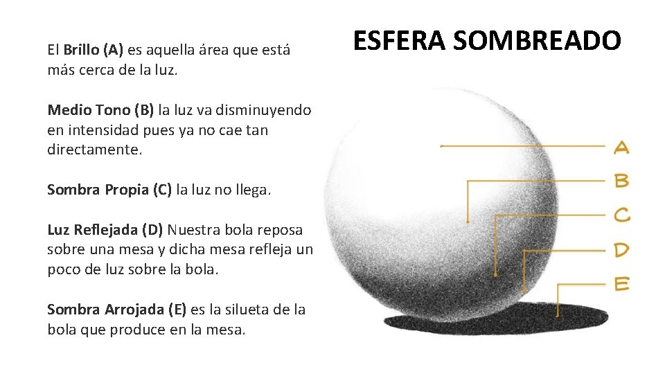 El Brillo (A) es aquella área que está más cerca de la luz. Medio