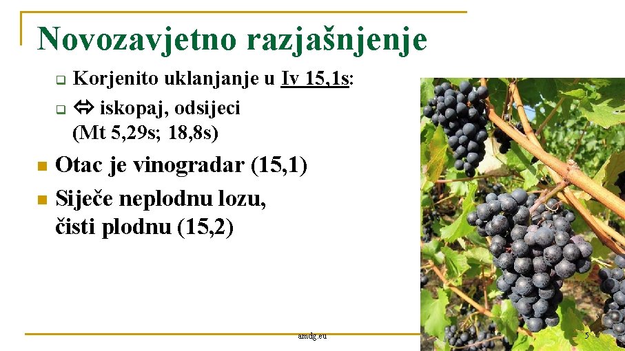 Novozavjetno razjašnjenje q q Korjenito uklanjanje u Iv 15, 1 s: iskopaj, odsijeci (Mt Novozavjetno razjašnjenje q q Korjenito uklanjanje u Iv 15, 1 s: iskopaj, odsijeci (Mt