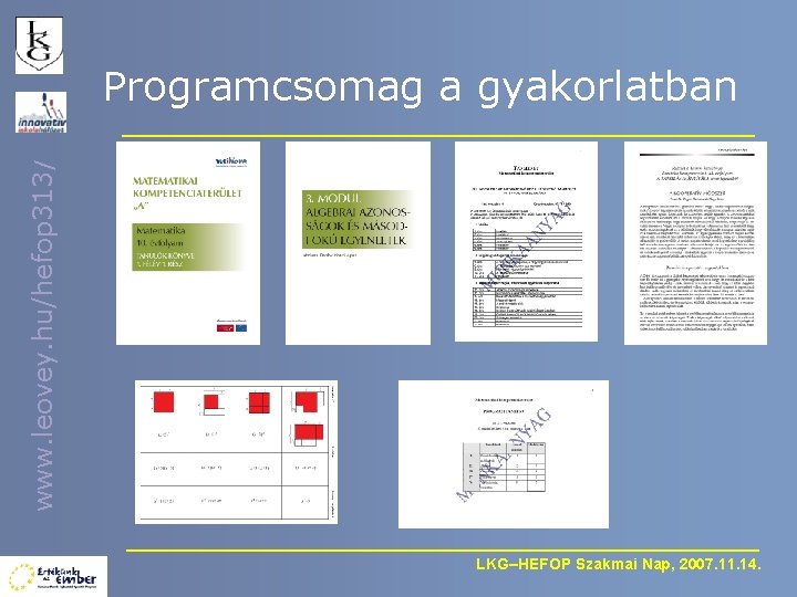 www. leovey. hu/hefop 313/ Programcsomag a gyakorlatban LKG–HEFOP Szakmai Nap, 2007. 11. 14. 