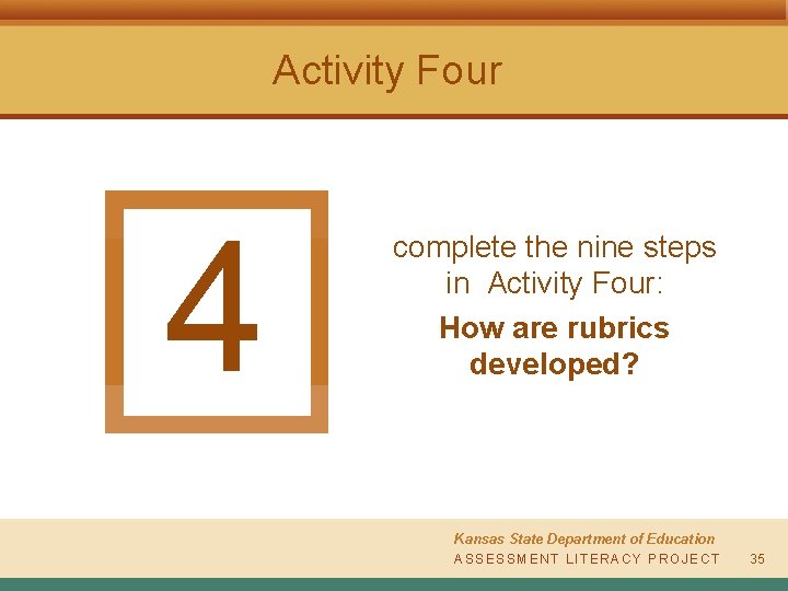 Activity Four 4 complete the nine steps in Activity Four: How are rubrics developed?