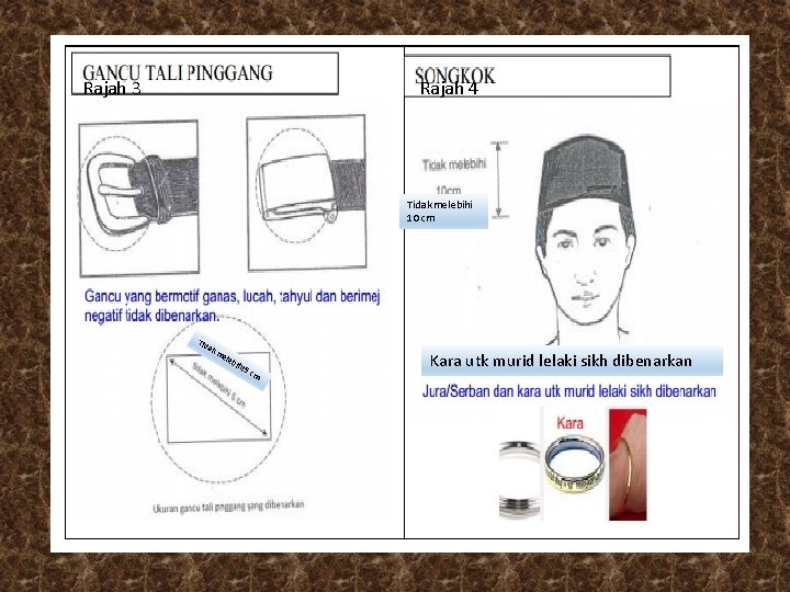 Rajah 3 Rajah 4 Tidak melebihi 10 cm Tid ak me leb ihi 5