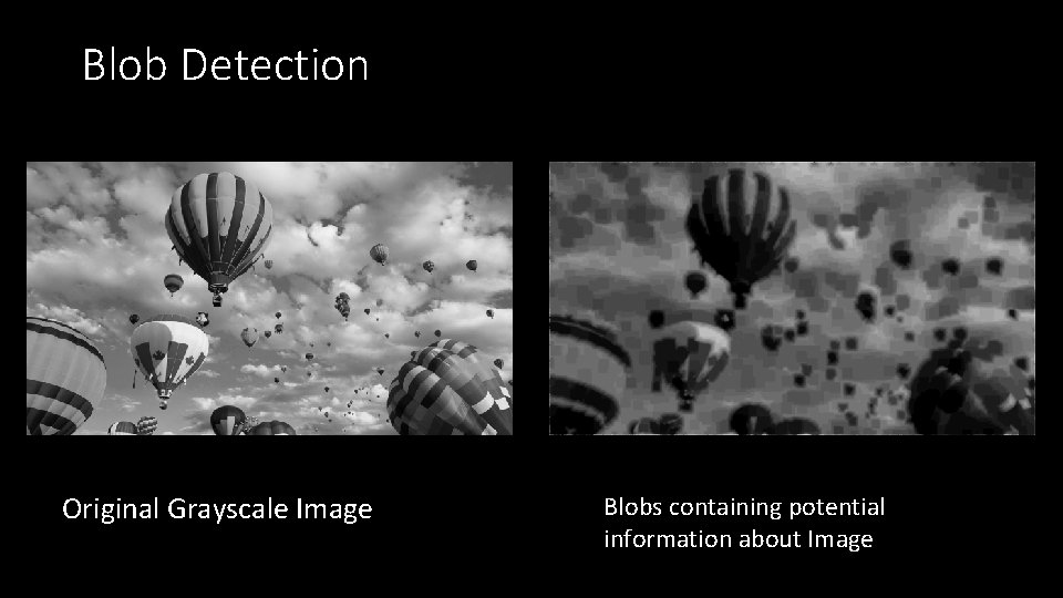 Blob Detection Original Grayscale Image Blobs containing potential information about Image 