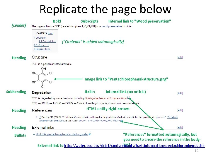 Replicate the page below [Leader] Bold Subscripts Internal link to "Wood preservation" ["Contents" is