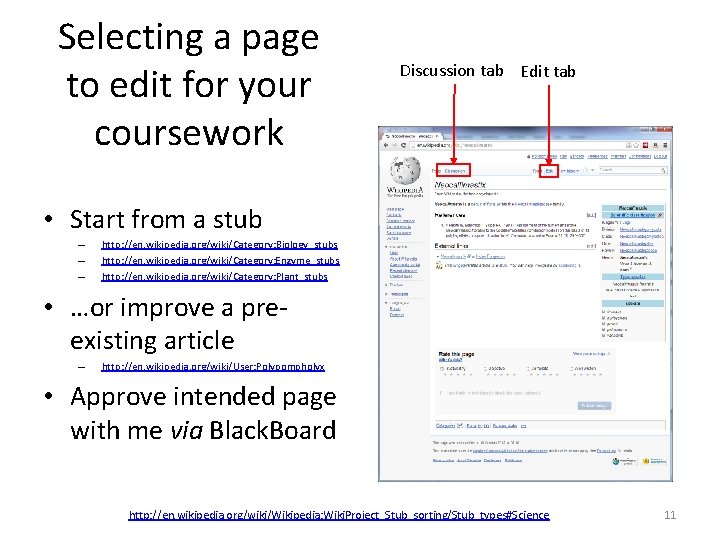 Selecting a page to edit for your coursework Discussion tab Edit tab • Start Selecting a page to edit for your coursework Discussion tab Edit tab • Start