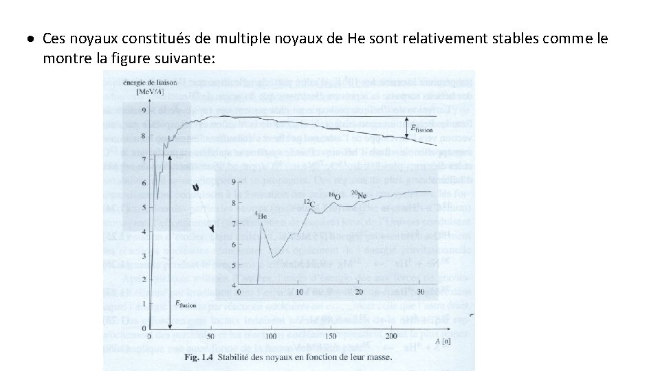 · Ces noyaux constitués de multiple noyaux de He sont relativement stables comme le