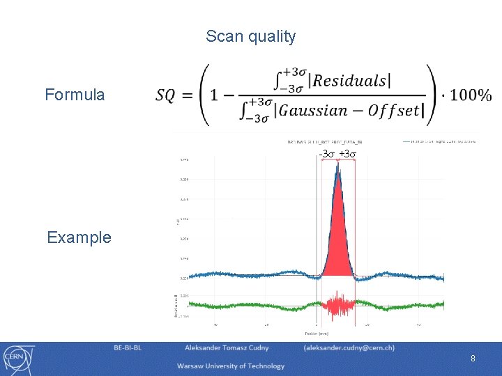 Scan quality Formula -3σ +3σ Example 8 