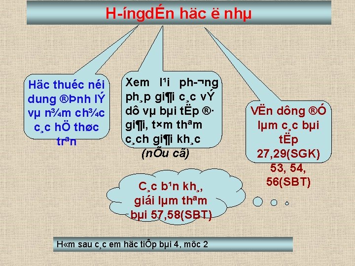 H íngdÉn häc ë nhµ Häc thuéc néi dung ®Þnh lÝ vµ n¾m ch¾c