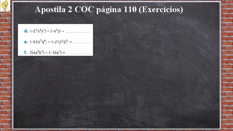 Apostila 2 COC página 110 (Exercícios) 