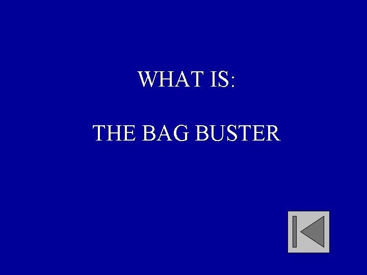 WHAT IS: THE BAG BUSTER 