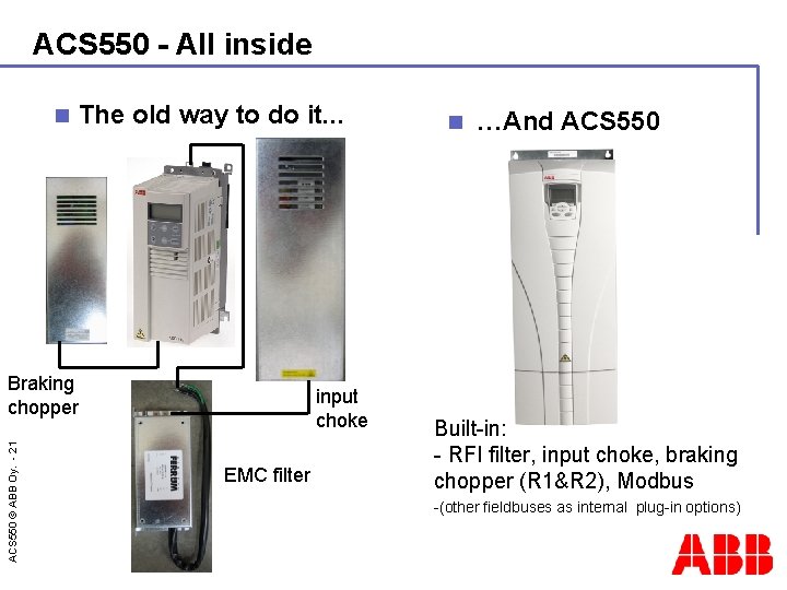 ACS 550 - All inside n The old way to do it. . .