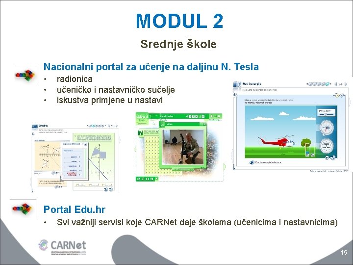 MODUL 2 Srednje škole Nacionalni portal za učenje na daljinu N. Tesla • •