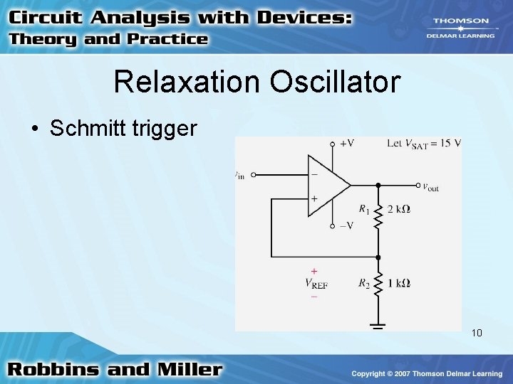 Relaxation Oscillator • Schmitt trigger 10 