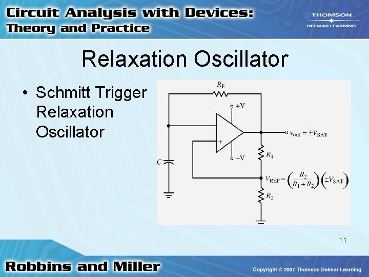 Relaxation Oscillator • Schmitt Trigger Relaxation Oscillator 11 