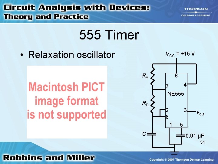 555 Timer • Relaxation oscillator VCC = +15 V RA 8 4 7 NE