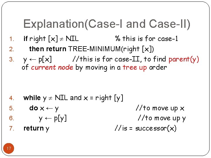 Explanation(Case-I and Case-II) 1. 2. 3. 4. 5. 6. 7. 17 if right [x]