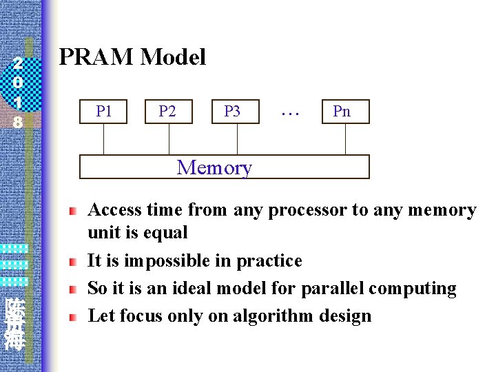 2 0 1 8 PRAM Model P 1 P 2 P 3 … Pn