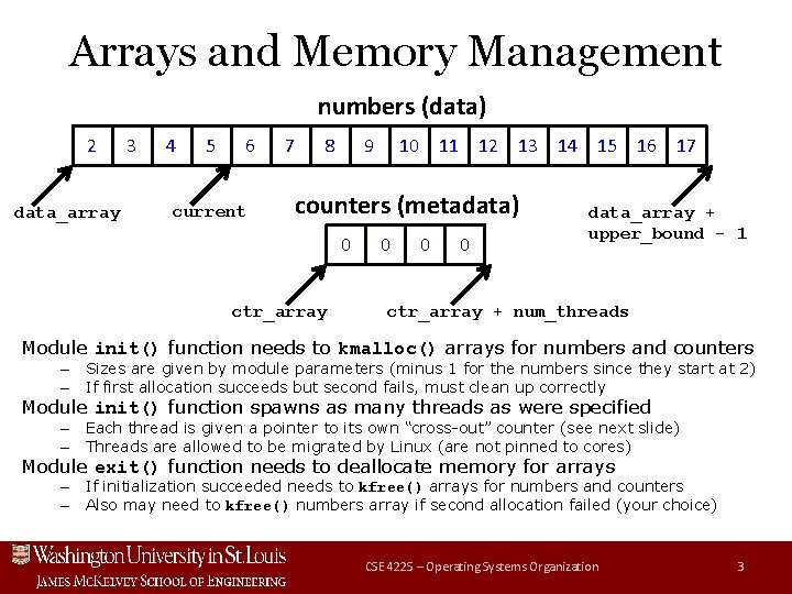 Arrays and Memory Management numbers (data) 2 data_array 3 4 5 6 current 7 Arrays and Memory Management numbers (data) 2 data_array 3 4 5 6 current 7