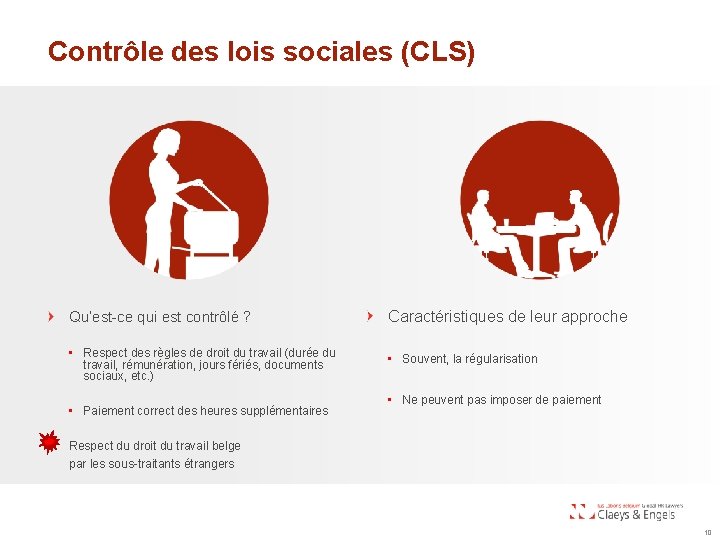 Contrôle des lois sociales (CLS) Qu’est-ce qui est contrôlé ? Caractéristiques de leur approche
