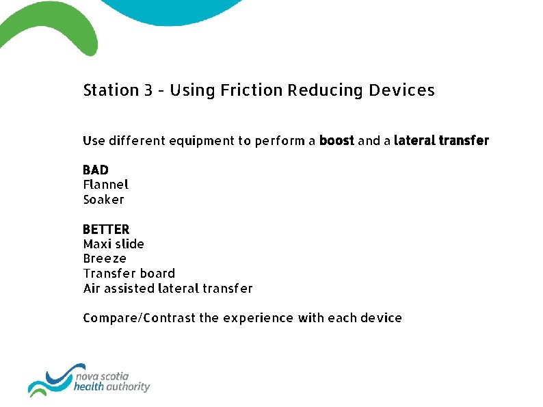 Station 3 - Using Friction Reducing Devices Use different equipment to perform a boost