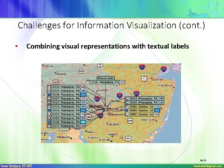Challenges for Information Visualization (cont. ) • Combining visual representations with textual labels 14