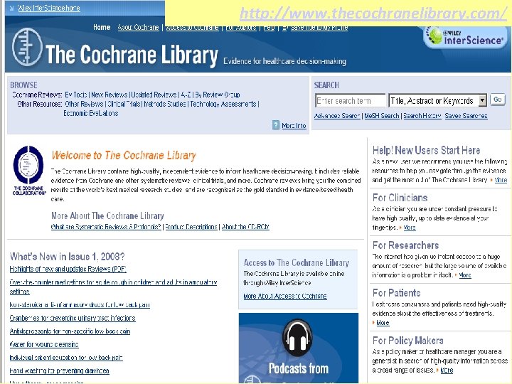 http: //www. thecochranelibrary. com/ 