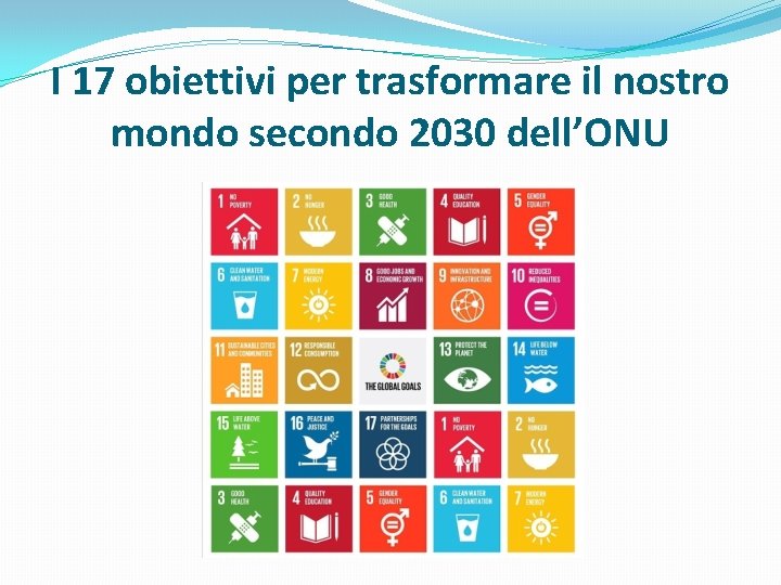 I 17 obiettivi per trasformare il nostro mondo secondo 2030 dell’ONU 
