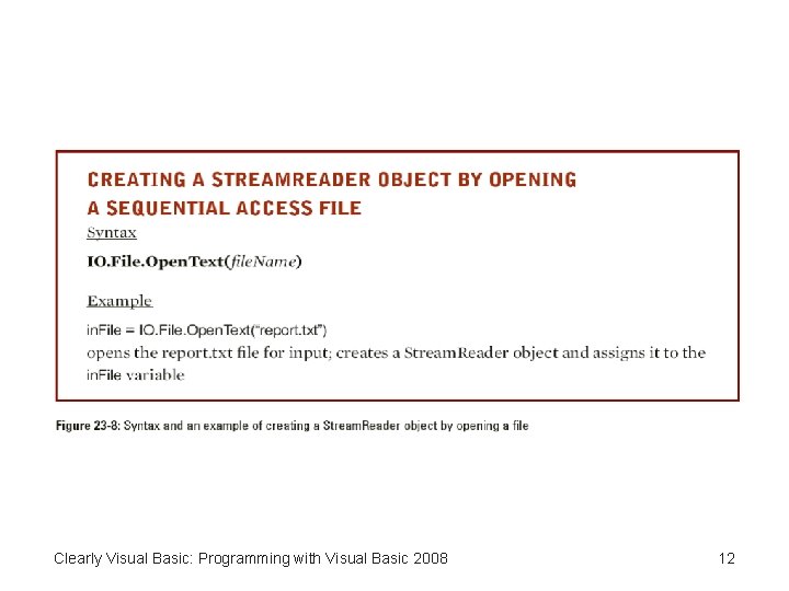 Clearly Visual Basic: Programming with Visual Basic 2008 12 